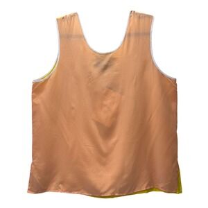 Bob Mackie Wearable Art Women's Yellow Peach 100% Silk Tank Top Shell Large NWT
